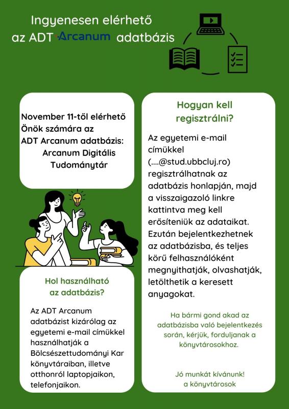 ADT Arcanum adatbázis: Arcanum Digitális Tudománytár ingyenesen elérhető ADT Arcanum adatbázis: Arcanum Digitális Tudománytár ingyenesen elérhető