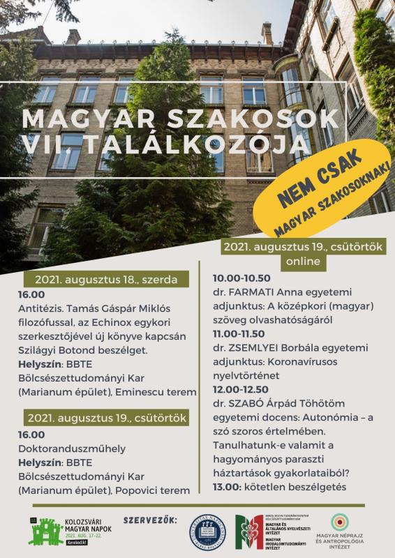 MAGYAR SZAKOSOK VII. TALÁLKOZÓJA MAGYAR SZAKOSOK VII. TALÁLKOZÓJA
