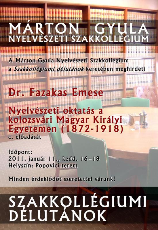 Szakkollégiumi délutánok – 2011. január