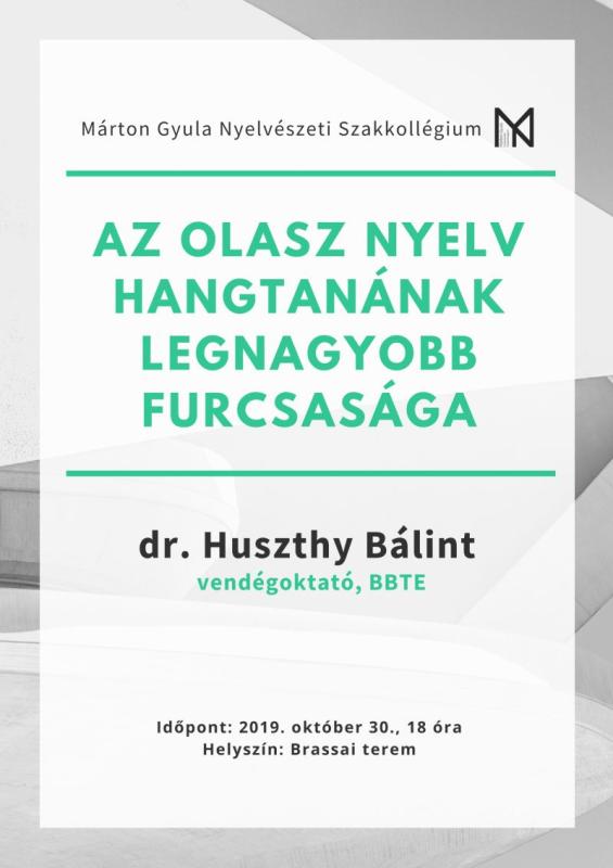 Szakkollégiumi délutánok: Huszthy Bálint előadása Szakkollégiumi délutánok: Huszthy Bálint előadása