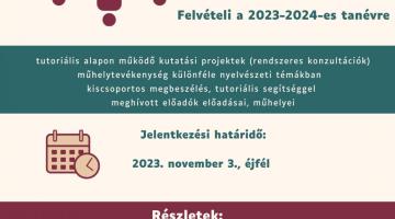 Felvételi a Márton Gyula Nyelvészeti Szakkollégiumba (2023--2024)